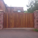 Automatic wooden gates in Devon