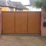 Automatic wooden gates in Devon