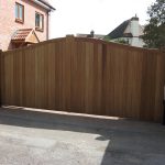 Automatic wooden gates in Devon
