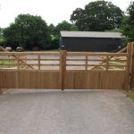 Automatic wooden gates in Devon