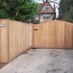 Automatic wooden gates in Devon