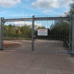 Big security fencing in Devon